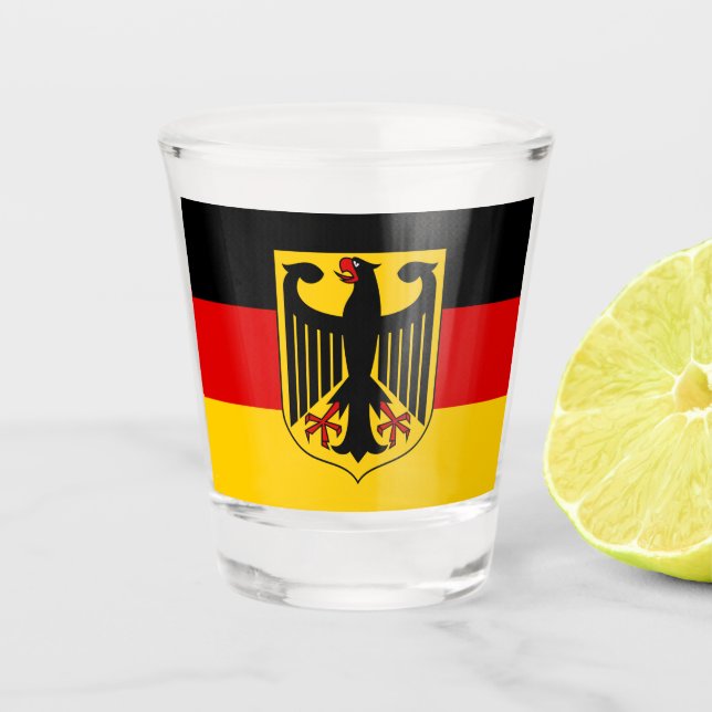 Vaso De Chupito Bandera alemana y patriota/deporte de Alemania (Anverso)