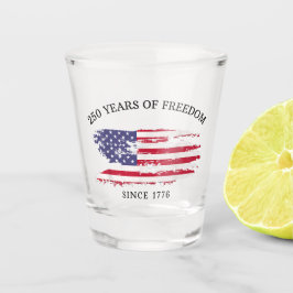 Vaso De Chupito Bandera Americana Deteriorada 250 Años de Libertad