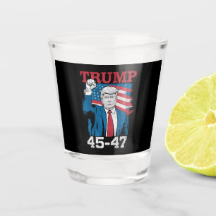 Vaso De Chupito Bandera Americana USA Vintage Retro Trump 45 47