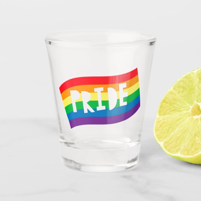 Vaso De Chupito Bandera arco iris del orgullo (Anverso)