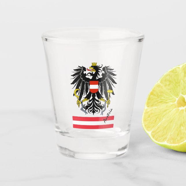 Vaso De Chupito Bandera austriaca y país patriota / deporte (Anverso)