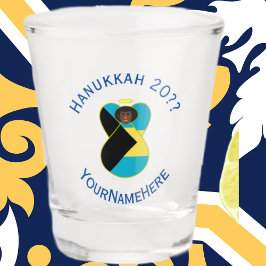 Vaso De Chupito Bandera bahameña Ángel oscuro Hanukkah personaliza