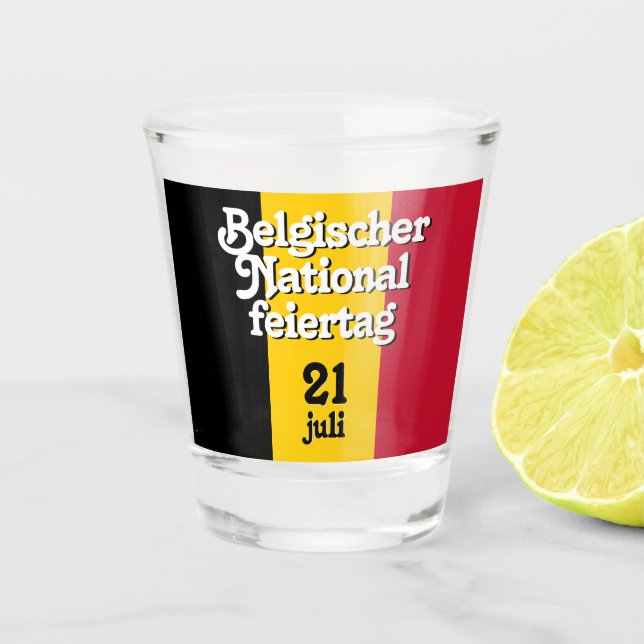 Vaso De Chupito Bandera belga de Belgischer Nationalfeiertag (Anverso)