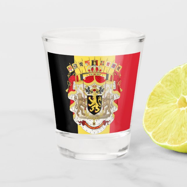 Vaso De Chupito Bandera belga y COA (Anverso)