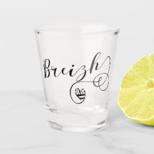 Vaso De Chupito Bandera Breizante en el corazón, Bretaña, lengua b
