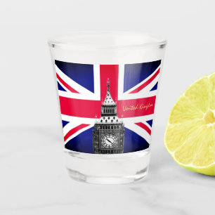 Vaso De Chupito Bandera británica y Reino Unido, deportes Big Ben