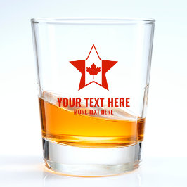 Vaso De Chupito Bandera canadiense de estrella roja y blanca
