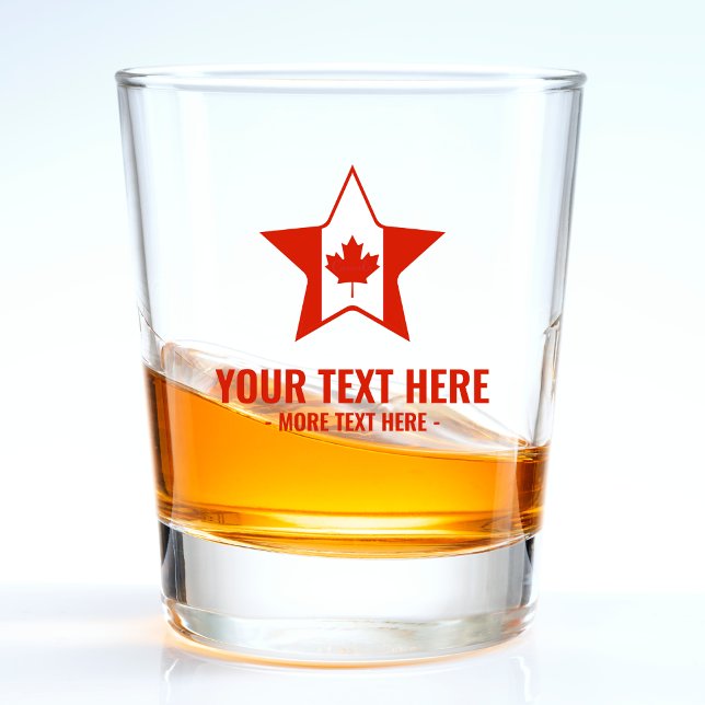 Vaso De Chupito Bandera canadiense de estrella roja y blanca (canada canadian flag star maple leaf shot glass)