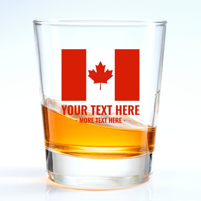 Vaso De Chupito Bandera canadiense de redondeo rojo y blanco (canada canadian flag maple leaf shot glass)
