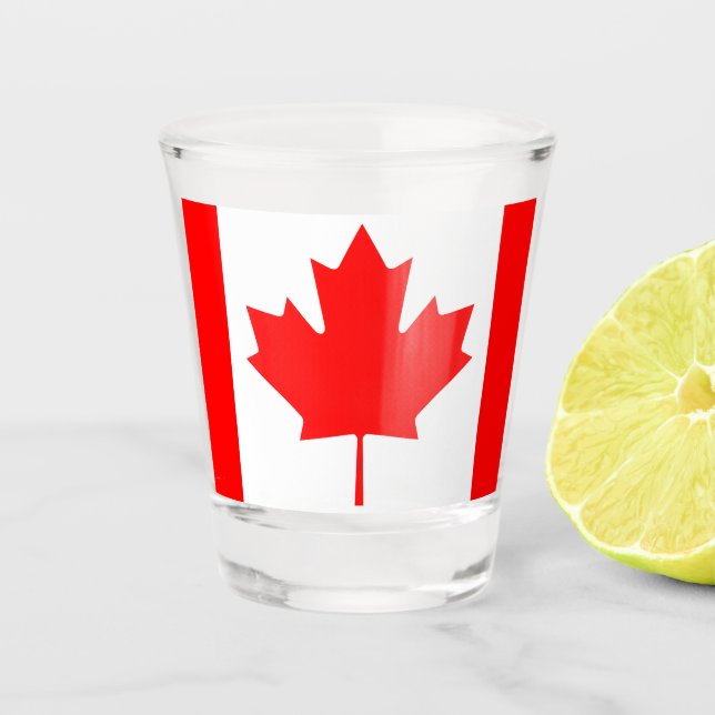 Vaso De Chupito Bandera canadiense Keepsake Souvenir canadiense Ma (Anverso)