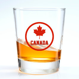 Vaso De Chupito Bandera canadiense roja y blanca
