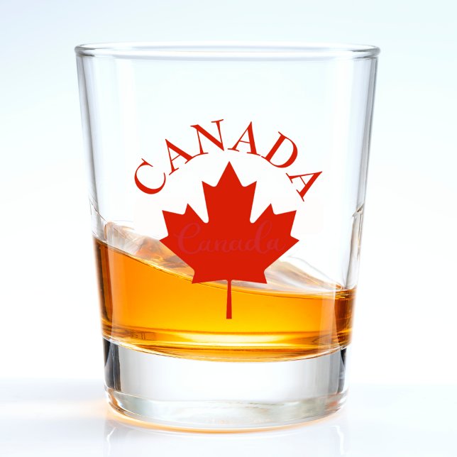 Vaso De Chupito Bandera canadiense roja y blanca (red Canada Canadian flag maple leaf)