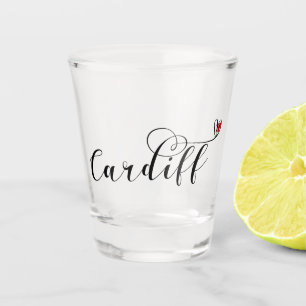 Vaso De Chupito Bandera Cardiff del Corazón, Caerdydd, Gales