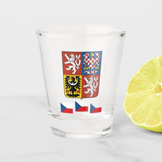 Vaso De Chupito Bandera checa y país patriota/deporte de la Repúbl (Anverso)