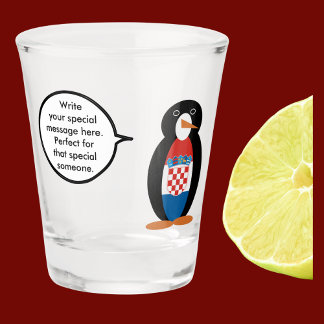 Vaso De Chupito Bandera croata Ms Penguin Personalizada hablando