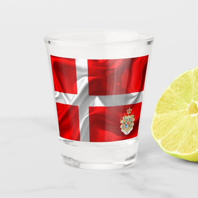 Vaso De Chupito Bandera danesa (Anverso)