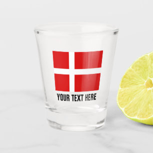 Vaso De Chupito Bandera danesa del personalizado de Dinamarca bebi