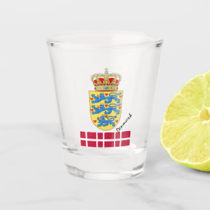 Vaso De Chupito Bandera danesa y deportes/país de Dinamarca