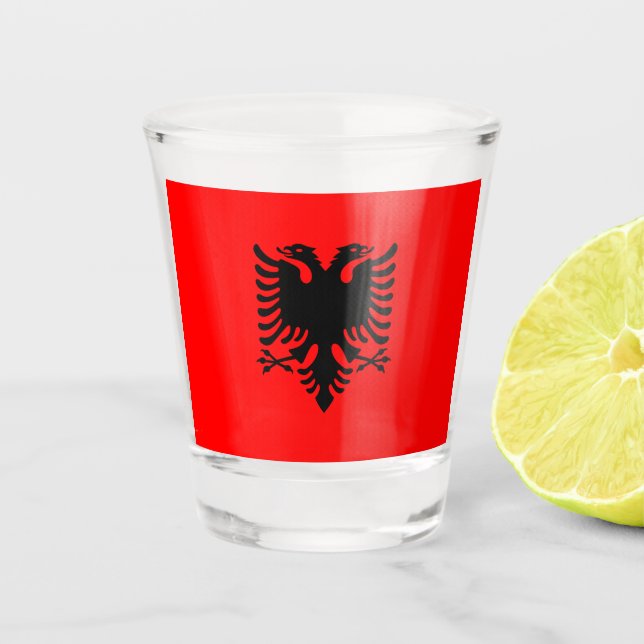 Vaso De Chupito Bandera de Albania (Anverso)