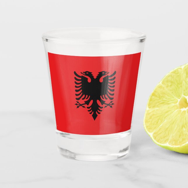 Vaso De Chupito Bandera de Albania (Anverso)