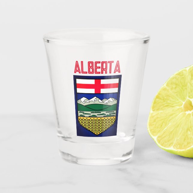 Vaso De Chupito Bandera de Alberta - CANADÁ (Anverso)