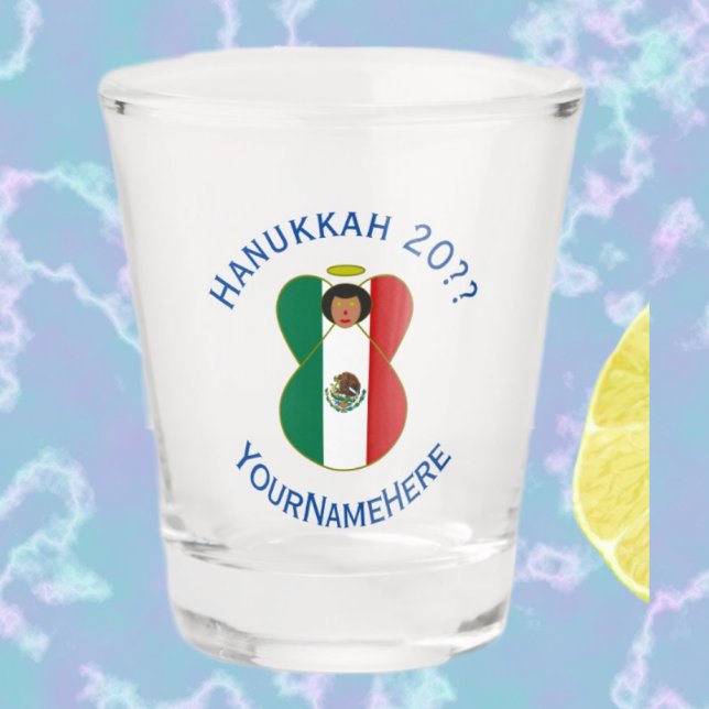 Vaso De Chupito Bandera de Angel Hanukkah mexicano personalizada (Subido por el creador)