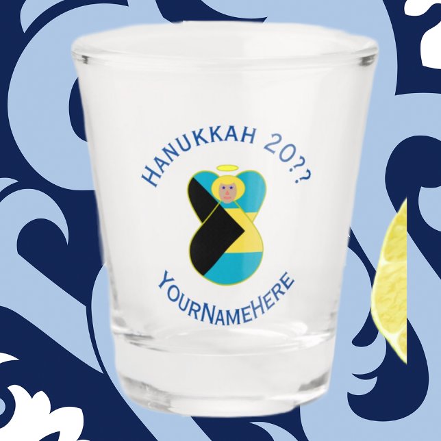 Vaso De Chupito Bandera de Angel Hanukkah rubia bahameña personali (Subido por el creador)