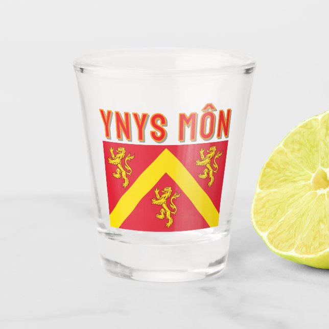 Vaso De Chupito Bandera de Anglesey, Gales (Anverso)