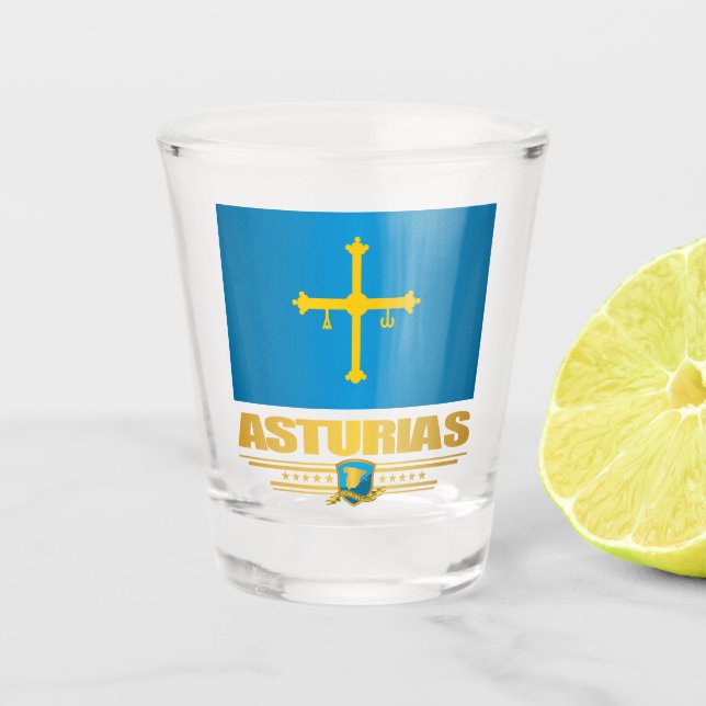 Vaso De Chupito Bandera de Asturias (Anverso)