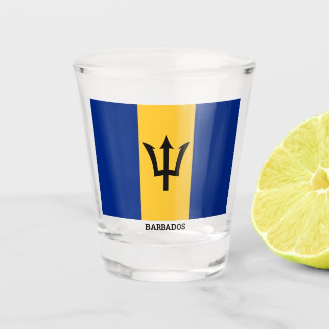Vaso De Chupito Bandera de Barbados (Anverso)