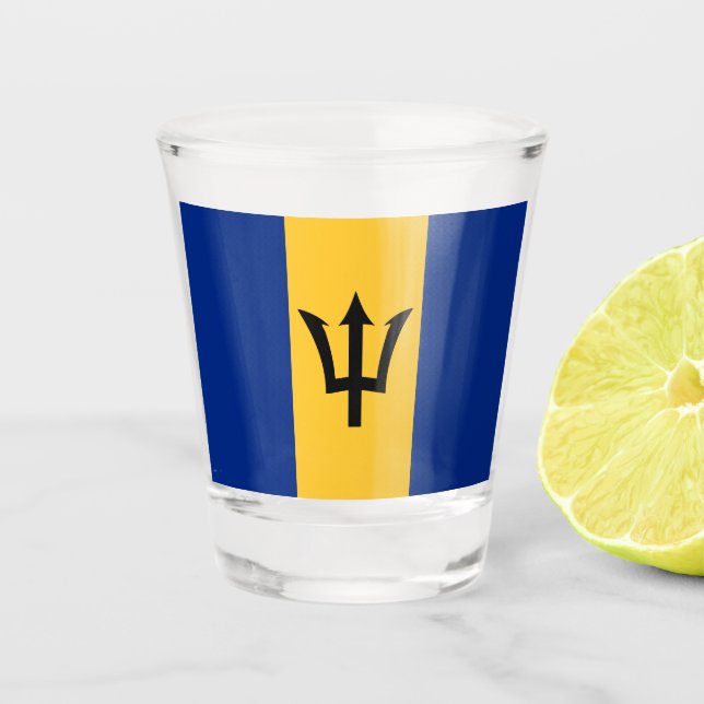 Vaso De Chupito Bandera de Barbados (Barbados) (Bajan) (Anverso)