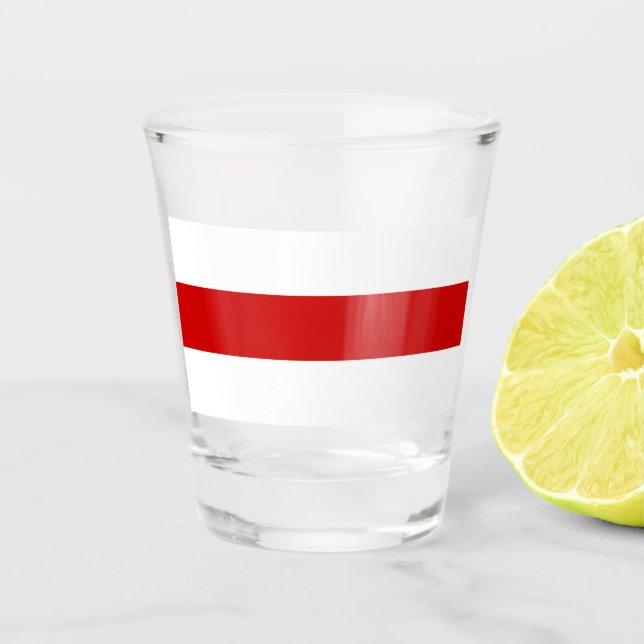 Vaso De Chupito Bandera de Bielorrusia (rojo y blanco) (Anverso)