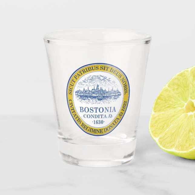 Vaso De Chupito Bandera de Boston, Massachusetts (Anverso)