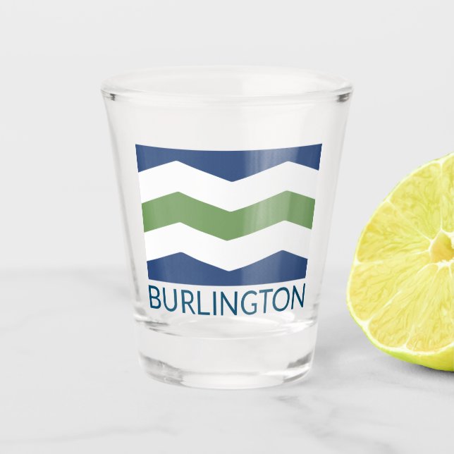 Vaso De Chupito Bandera de Burlington, Vermont (Anverso)