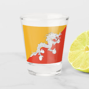 Vaso De Chupito Bandera de Bután Patriótica Bandera de Bután