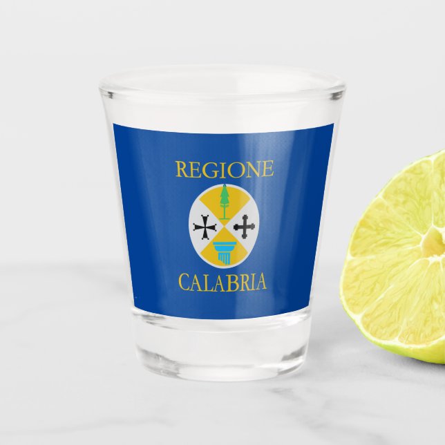 Vaso De Chupito Bandera de Calabria (Italia) (Anverso)