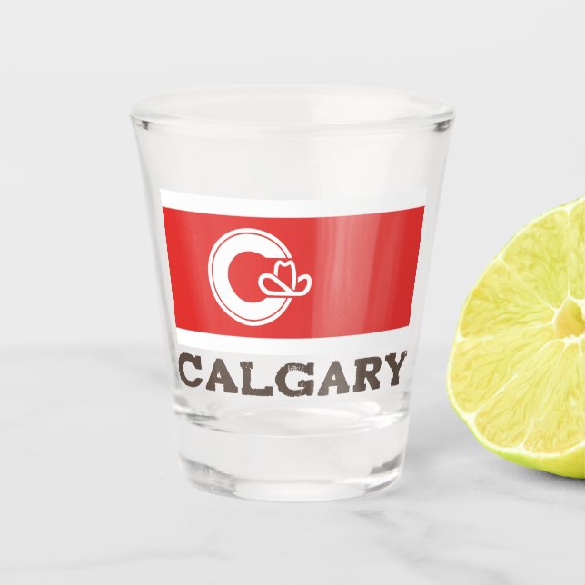 Vaso De Chupito Bandera de Calgary, CANADÁ (Anverso)