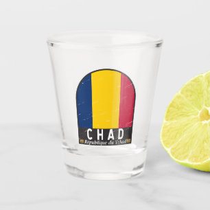 Vaso De Chupito Bandera de Chad Emblem con problemas de cosecha