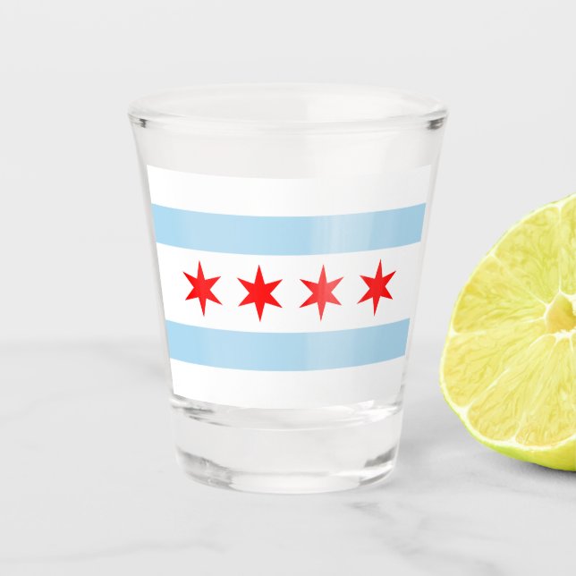 Vaso De Chupito Bandera de Chicago (Illinois) (Anverso)