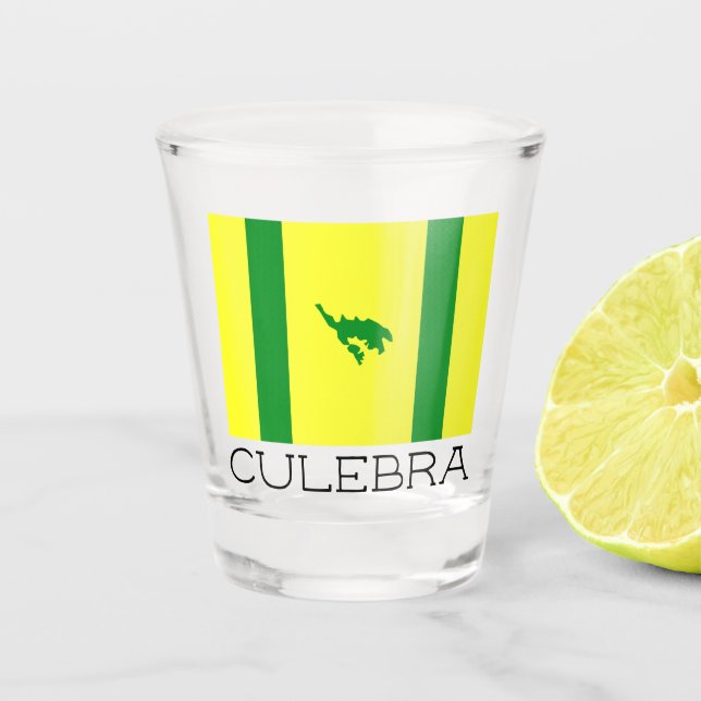 Vaso De Chupito Bandera de Culebra, Puerto Rico (Anverso)