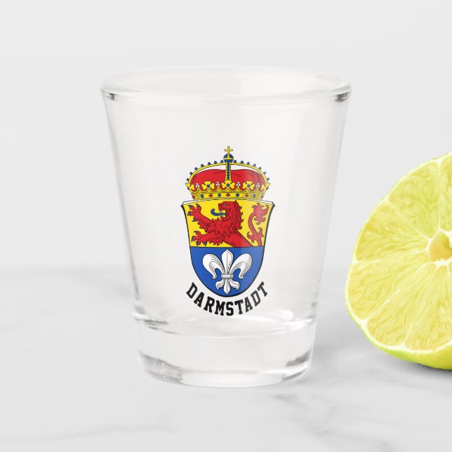 Vaso De Chupito Bandera de Darmstadt, Alemania de vidrio disparo (Anverso)