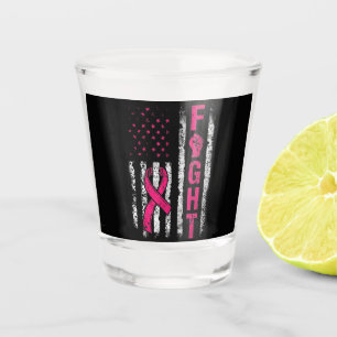 Vaso De Chupito Bandera de EE. UU. de Conciencia del Cáncer de Mam
