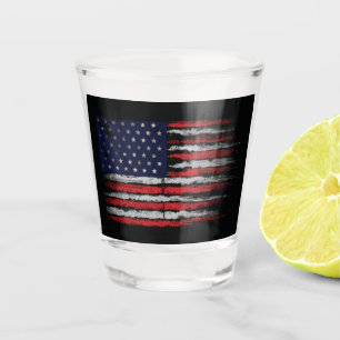 Vaso De Chupito bandera de EE. UU. Grunge