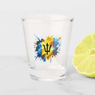 Vaso De Chupito Bandera de efectos de salpicadura de Barbados