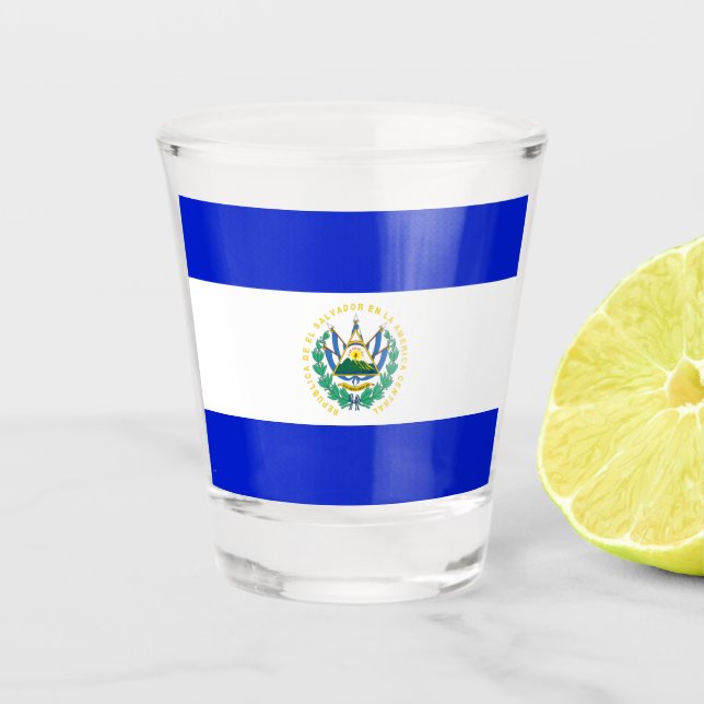 Vaso De Chupito Bandera de El Salvador (Anverso)