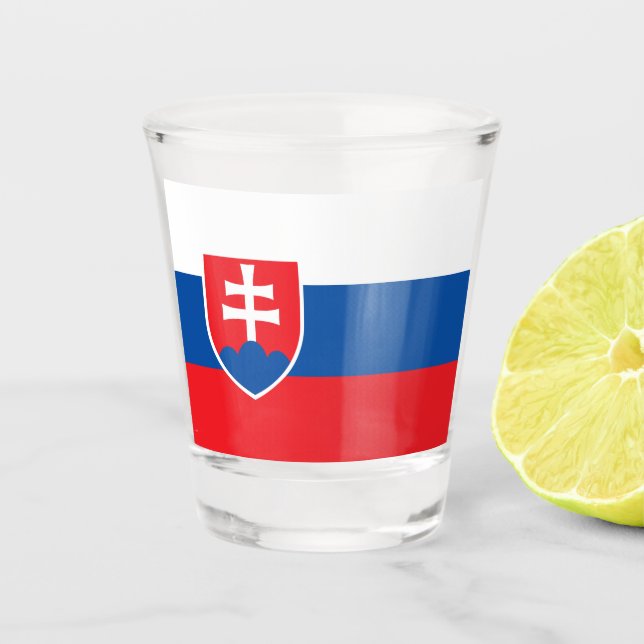 Vaso De Chupito Bandera de Eslovaquia (Anverso)