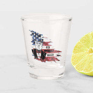 Vaso De Chupito Bandera de Estados Unidos. Donald Trump.