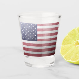 Vaso De Chupito Bandera de Estados Unidos Malla Geométrica Red Whi
