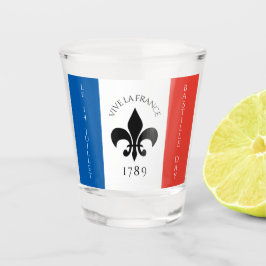 Vaso De Chupito Bandera de Francia del Día de la Bastilla Fleur-de