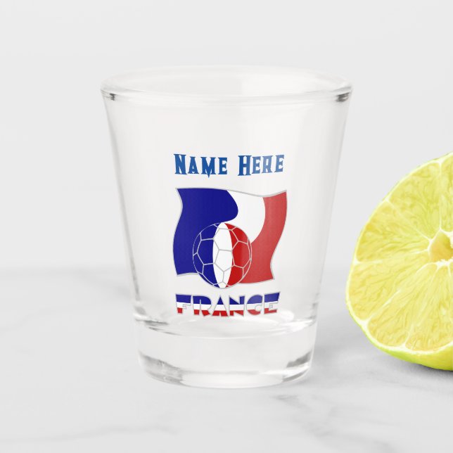 Vaso De Chupito Bandera de fútbol francesa personalizada (Anverso)
